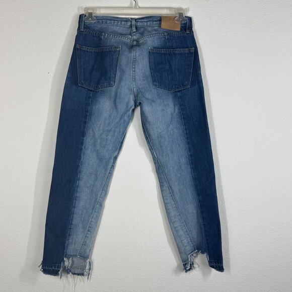 Frame Denim Jeans Nouveau Le Mix Straight Leg Distressed Size 28 Two Tone - Picture 2 of 12